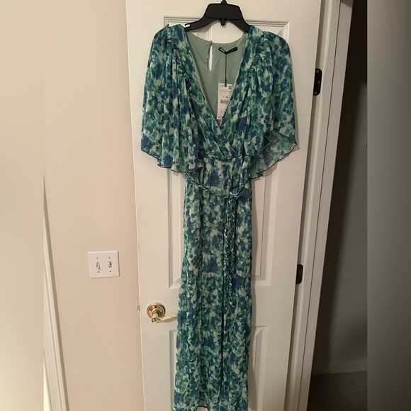 NWT ZARA FLUID PRINTED LONG JUMPSUIT Size L - Picture 9 of 9